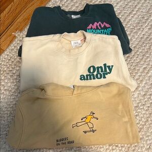 Zara Cream and Tan Sweatshirts Casual Comfort